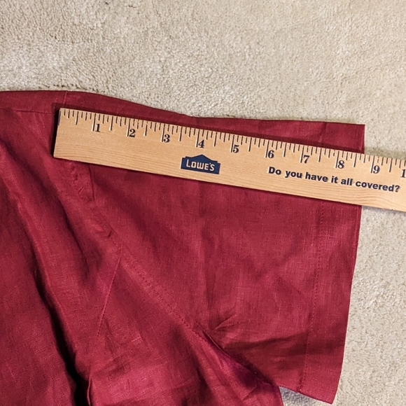 NWT EDDIE BAUER 100% Linen Burgundy Maxi Shirt Dress Size 16 - Picture 10 of 11